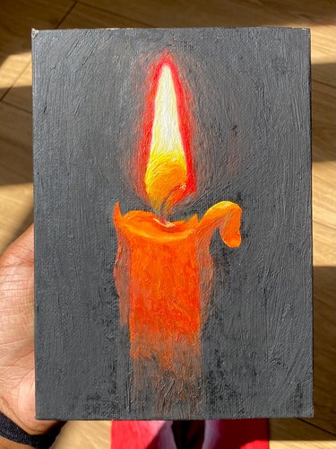 Candle oil painting - ,