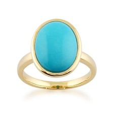 Statement oval turquoise ring - statement,