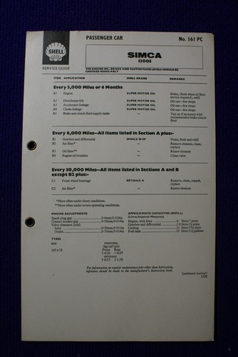 Simca 1200s shell lubrication - shell,