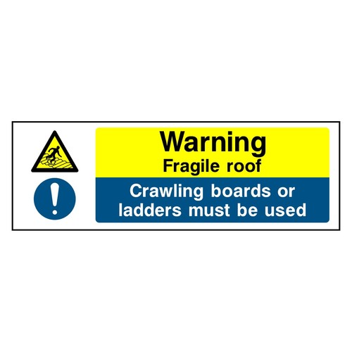 Warning fragile roof - fragile,