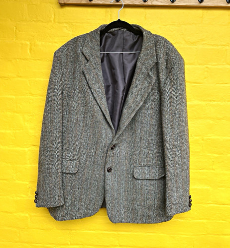 Harris tweed grey herringbone - tweed,