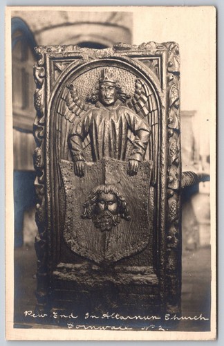 1936 rppc altarnun church - rppc,