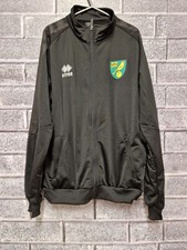 Norwich City Errea Black Track Top Zip Football Jacket Adult Large Canaries