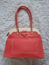 LYDC London Handbag Pink And Cream Medium Size Shoulder Bag