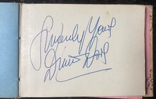 Autograph book with Diana Dors Alan Lake Desmond Dekker G.O'Sullivan Ed Stewart