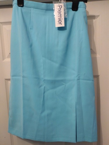 Turquoise straight skirt - turquoise, with