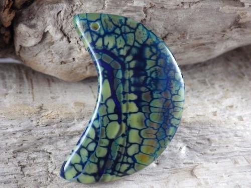 Crescent moon gemstone pendant - crescent,