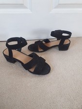 Ladies black heeled sandals size 5 *matalan