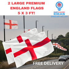 England Flag - Cross Of St George - X 2 Large Premium Quality 5X 3FT - 150x90 Cm