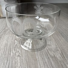 Vintage glass stemmed fruit compote serving bowl prince wales punch bowl
