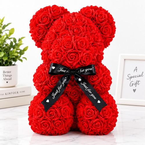 Rose teddy bear artificial - bear,