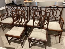Faux Bamboo Chippendale Style Chairs X 6
