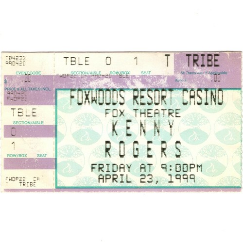 Kenny rogers concert ticket - rogers,