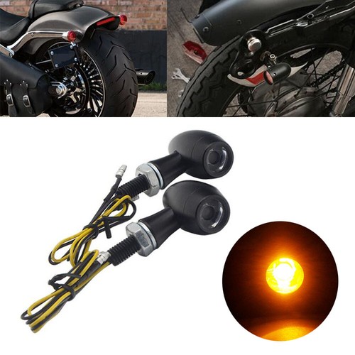 Black bullet amber turn signal - black,