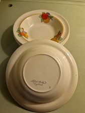 Vintage Alfred Meakin England Set of Five Dessert Bowls with Fruit Print Pattern