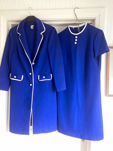 Vintage women blue white - vintage, blue/white