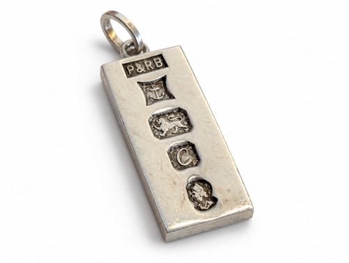 Vintage silver ingot - ingot, pendant