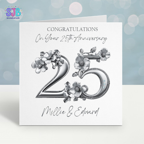25th wedding anniversary card - wedding,