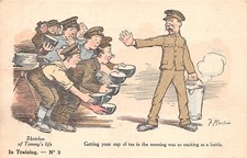 POSTCARD  COMIC SKETCHES OF TOMMY'S LIFE  IN TRAINING   # 3    F   MACKAIN