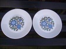 2 Vtg Retro 1960s Blue Flower