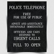 Police phone box - phone, plaque
