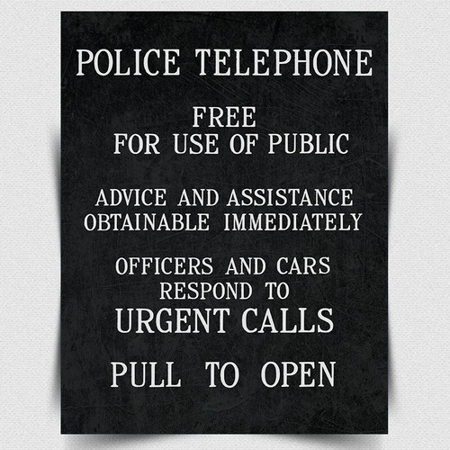Police phone box plaque - phone,