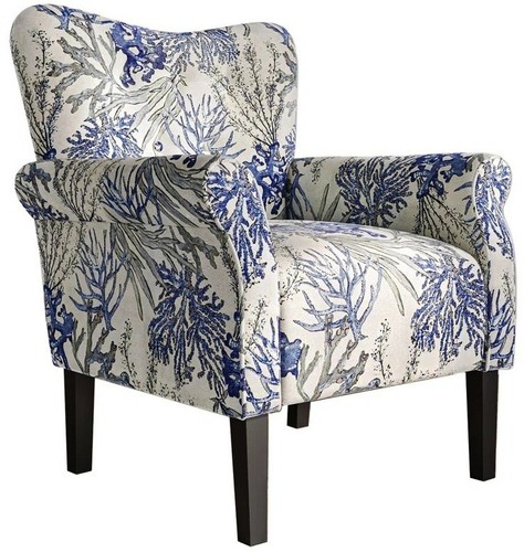 Blue coral linen upholstered - linen,