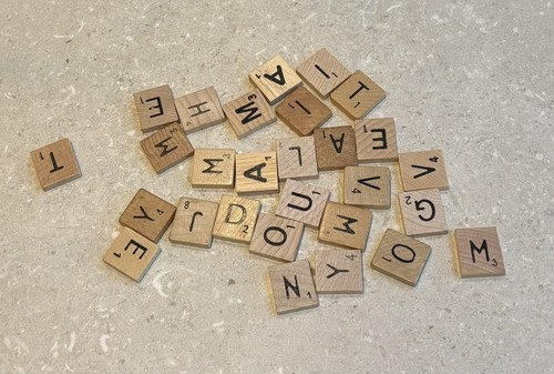 Scrabble wooden letters - wooden, as