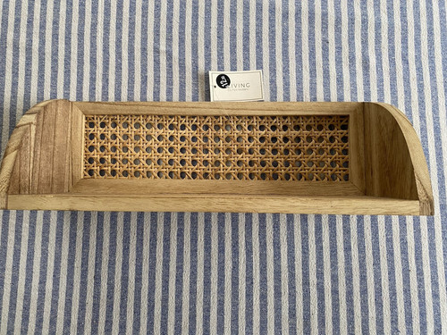 Wooden shelf unit - wooden, wicker