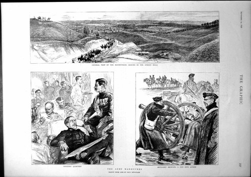 Antique old print army - old,