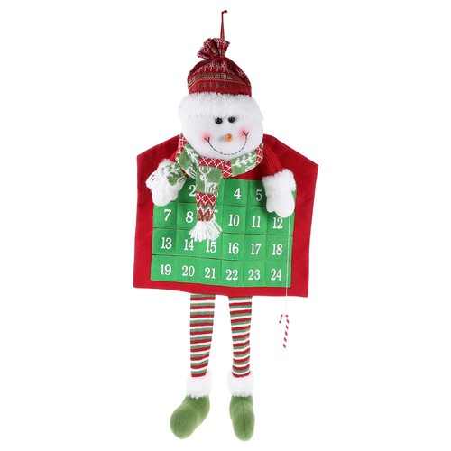 Knitted fabric red snowman - red,