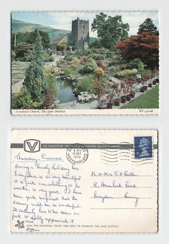 Postcard grasmere church - postcard,