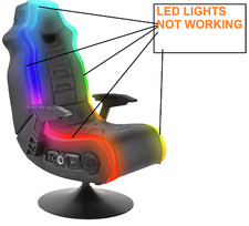 USED - X Rocker New Evo/Storm Pro Gaming Chair LED Edge Lighting - (No Lights)