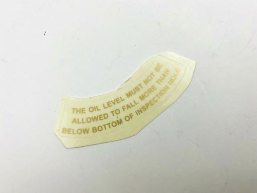 Vintage oil level sticker for - oil,