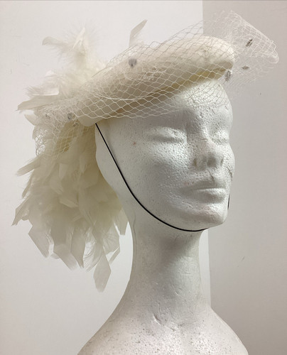 Vintage 80s ivory pillbox - 80s,