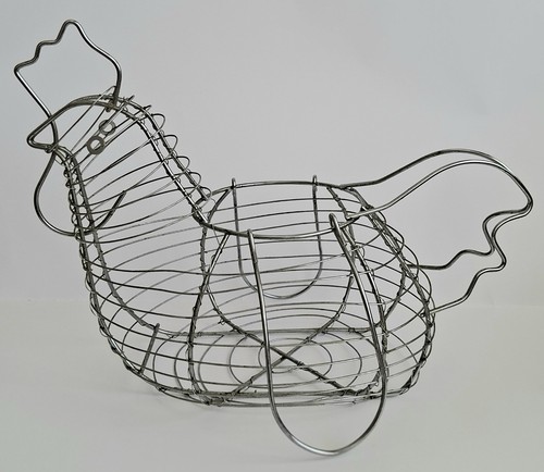 Chicken wire egg basket - egg, hen