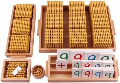 Montessori golden beads - golden,
