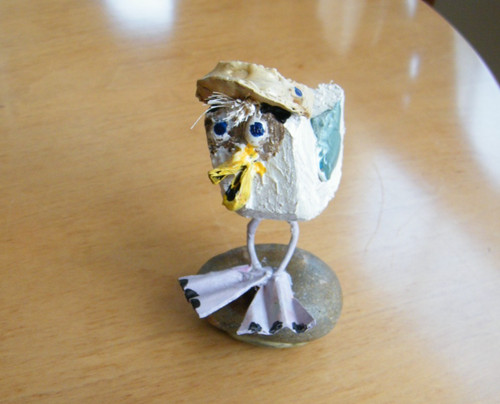 Baby seagull driftwood - seagull, [driftwood