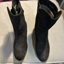 BOOTS SIZE 5 GENUINE BLACK SUEDE LEATHER FAT FACE NEW