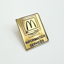 Vintage McDonalds Information Services Metal Pin Badge Lapel Advertising Promo