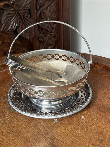 Vintage silver plated sugar - silver,