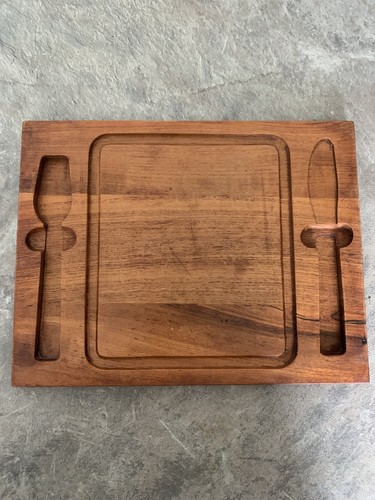Vintage teak cheese serving - teak,