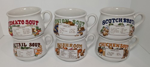 Vintage recipe soup - mugs, with