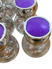 Glass Decorative Mini Bottles with Purple Tops Pack of 25