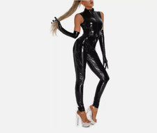 PVC Faux Leather Catsuit 2 Way
