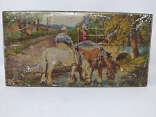 VINTAGE TIN with SHIRE HORSE decoration