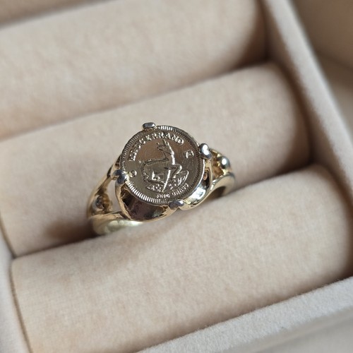 Vintage krugerrand coin ring - vintage,