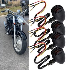 4x Motorcycle Grill Bullet Blinker Turn Signal Amber Lights For Honda Shadow 750