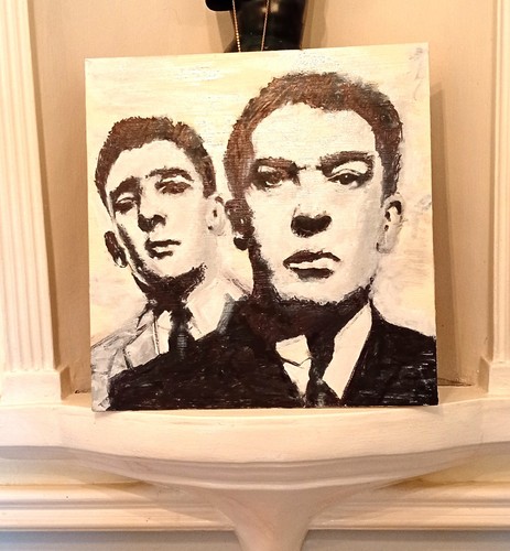 Painting black and white of - black,