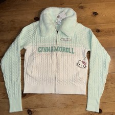 Hello Kitty x Forever 21 Cinnamoroll Zip-Up Sweater Kawaii Sanrio JUNIORS LARGE